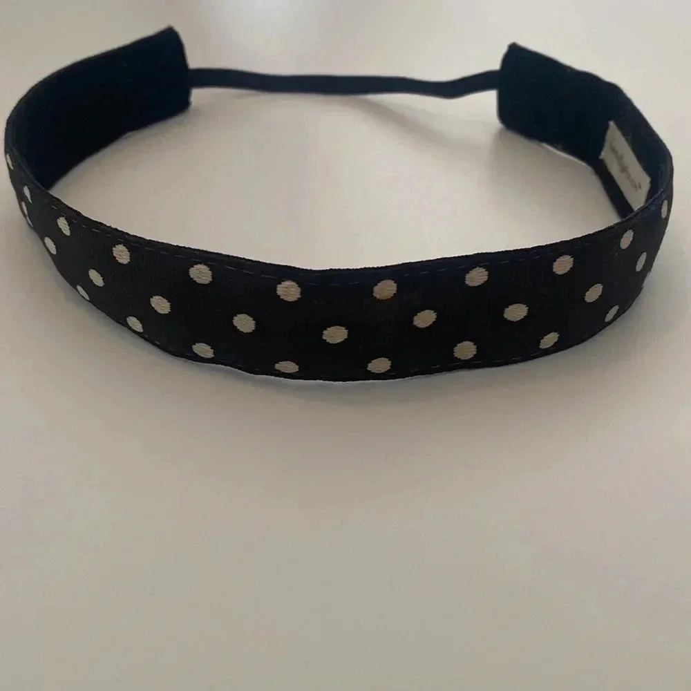 Banded2gether Black and white polkadot headband